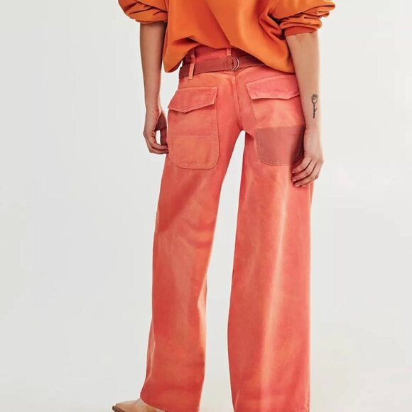 We The Free Denim - NWT FREE PEOPLE We The Free Waterfall Baggy Wide Leg Jeans Boho Size 24S $148
